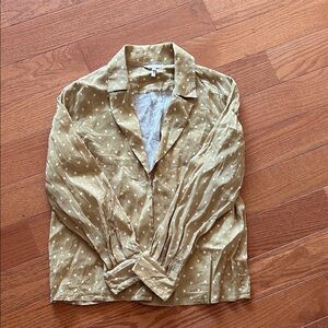 Rebecca Taylor Tan Polka Dot Shirt Jacket